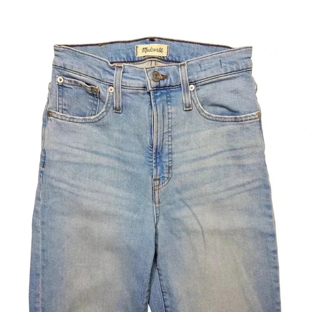 (NWOT) Madewell The Perfect Vintage Straight Jean in Danby Wash: Knee-Rip - 25 - Picture 4 of 6